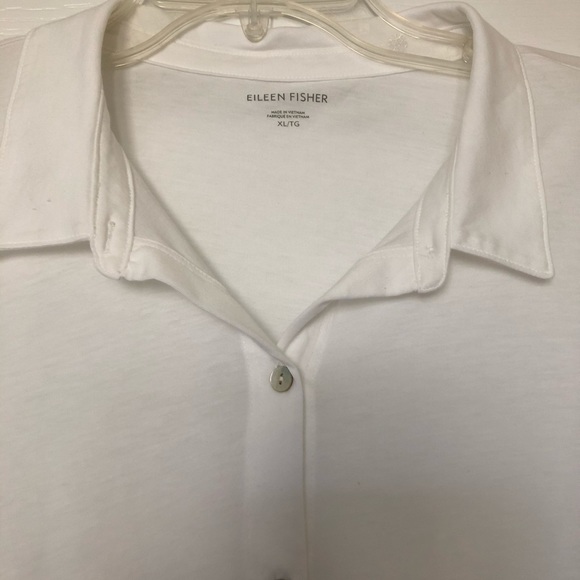 Eileen Fisher White Button 100% Organic Cotton - Picture 5 of 7
